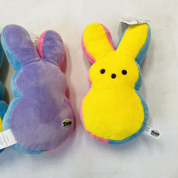 Peep Bunny Plush Stuffed Animal Peeps Rainbow 9 in- Pink Purple Blue (3 Pack) - Picture 5 of 8